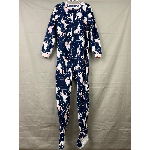 Carter’s Girls Pajamas Fleece Footed Sleeper Unicorn Zip Up, Size 8 - Picture 1 of 6